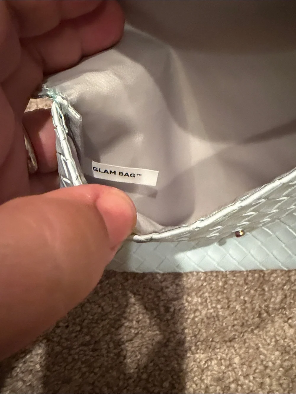 Ipsy Woven Envelope glam bag - Light Blue